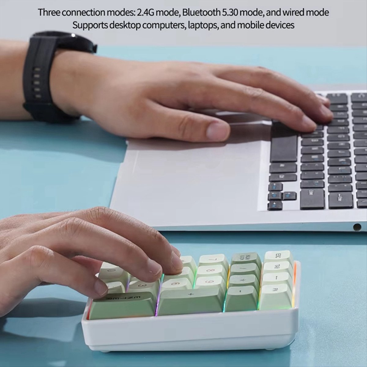 Gaming Keyboard Number Pad - Беспроводная мини-клавиатура N86R с 21 клавишей,