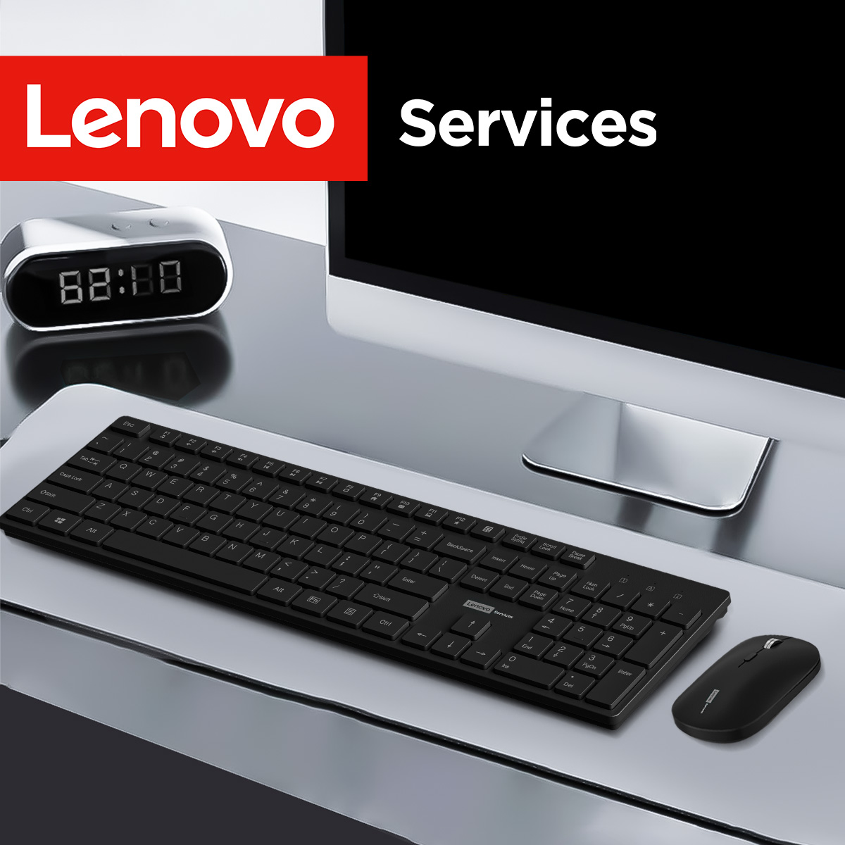 Gaming Keyboard Mouse Wireless - Беспроводной комплект клавиатура+мышь Lenovo KN220 Silent