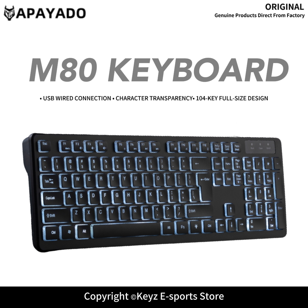Keyboard Gaming Mac - Проводная USB-игровая клавиатура, ультратонкая, с шоколадными