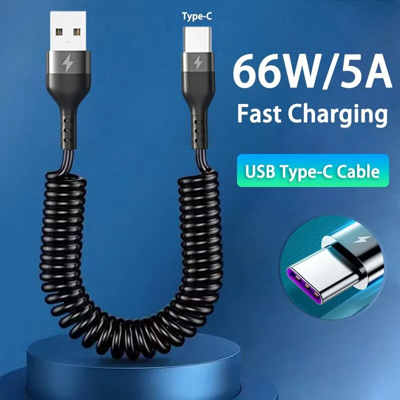 Coiled Usb Cable - Кабель USB-C на USB-C 5A для