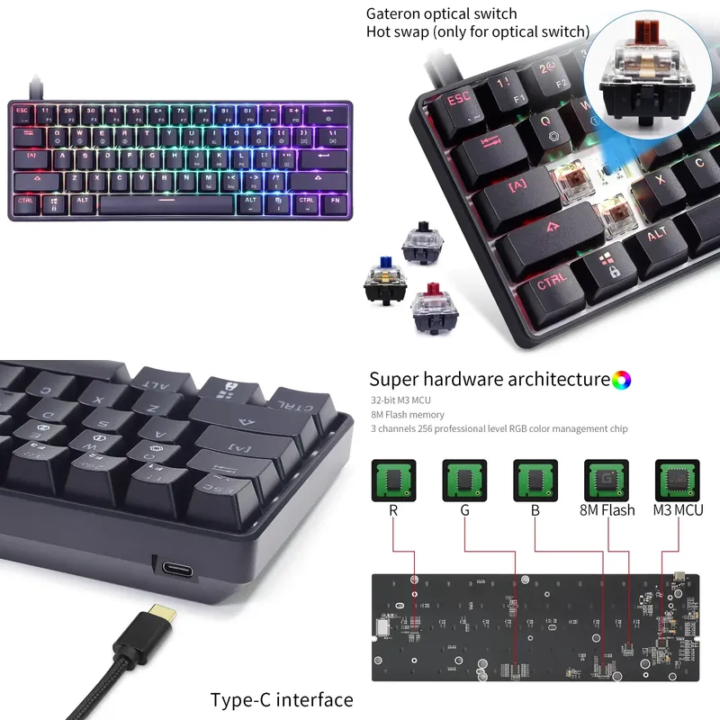 Gaming Keyboard Mechanical - Механическая игровая клавиатура Dropshipping Skyloong GK61