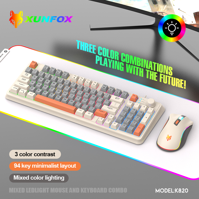 Gaming Keyboard Mouse Wireless - K820 USB проводная игровая клавиатура и