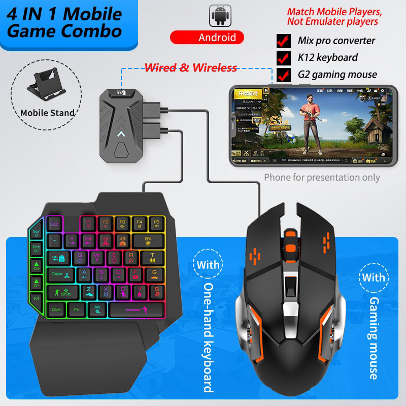 Gaming Keyboard And Mouse Mobile - Конвертер мобильных игр, комплект игровой клавиатуры