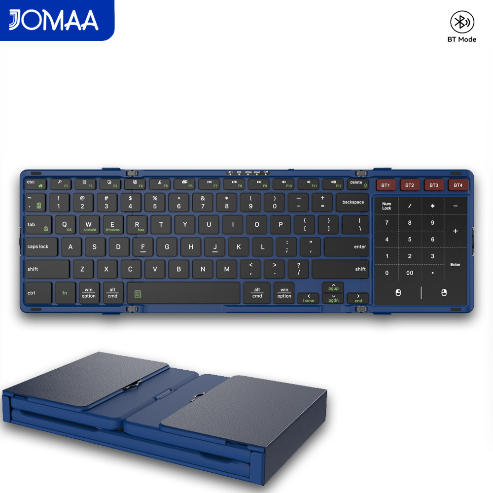 Gaming Keyboard Number Pad - Складная Bluetooth-клавиатура JOMAA с тачпадом, портативная