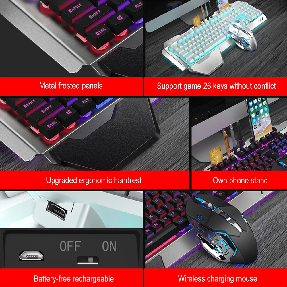 K680 перезаряжаемый 2,4G беспр – обзор и цена Gaming Keyboard Mouse Wireless