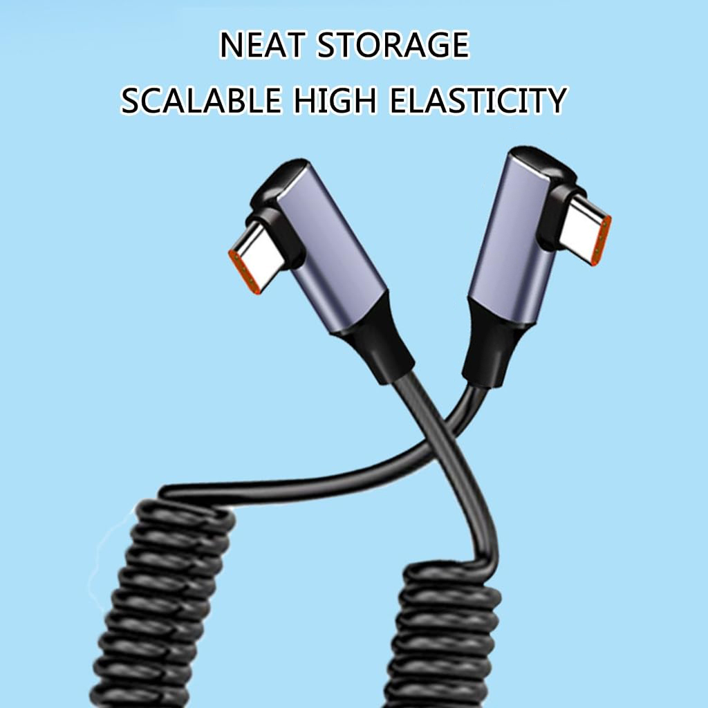 Кабель USB-C 240W PD с пружинн – обзор и цена Coiled Usb Cable