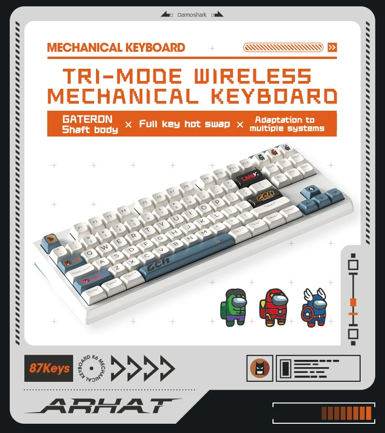 # Для комплекта Darmoshark K6, – обзор и цена Gaming Keyboard Tkl